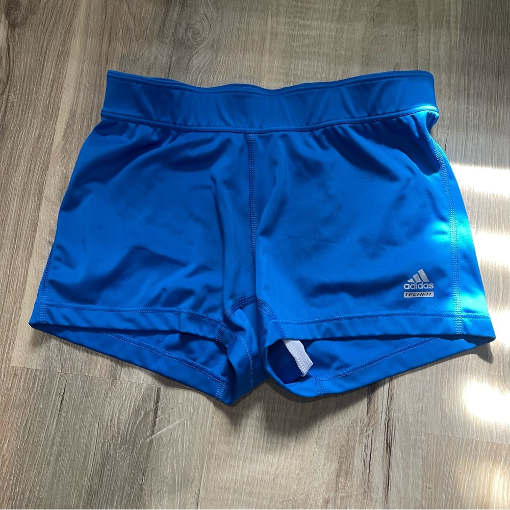 Adidas girls blue spandex shorts kids size medium